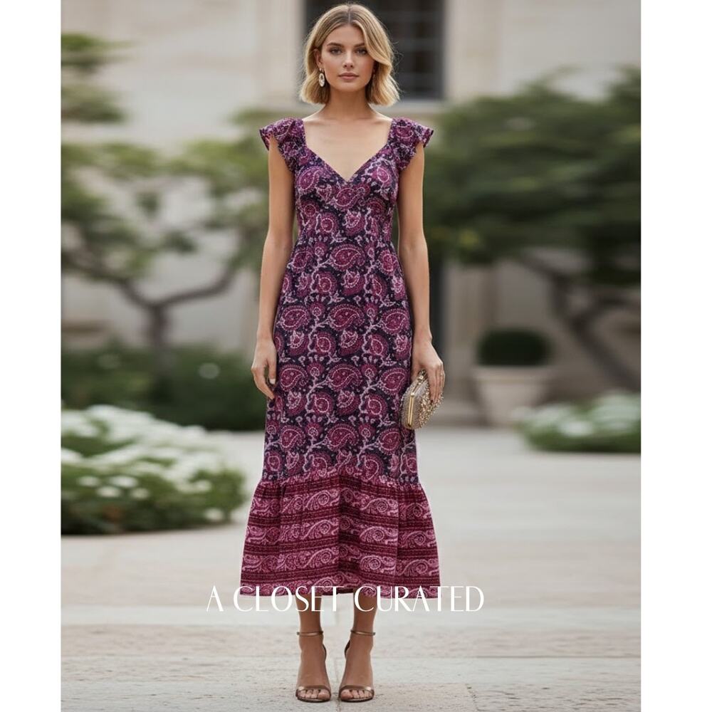 Figue Cosette Paisley Midi Dress New Without Tags Large